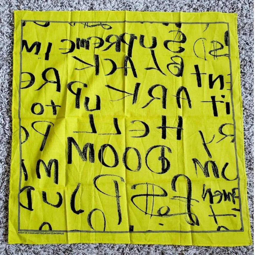 Supreme Fluorescent Yellow Black Arc Bandana